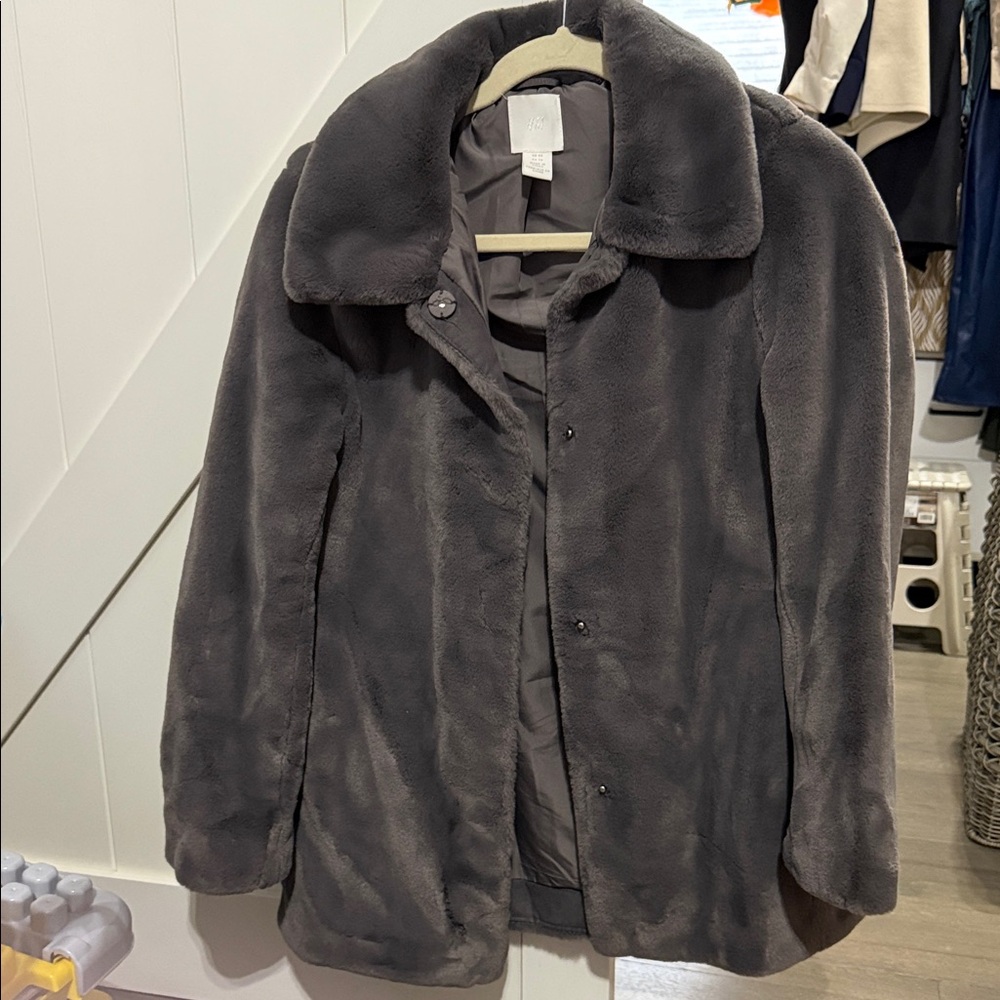 H&M Charcoal Gray Teddy Jacket